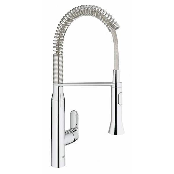 GROHE K7 Medium Single-Handle Pull-Down Sprayer Kitchen Faucet with Foot Control in StarLight Chrome
