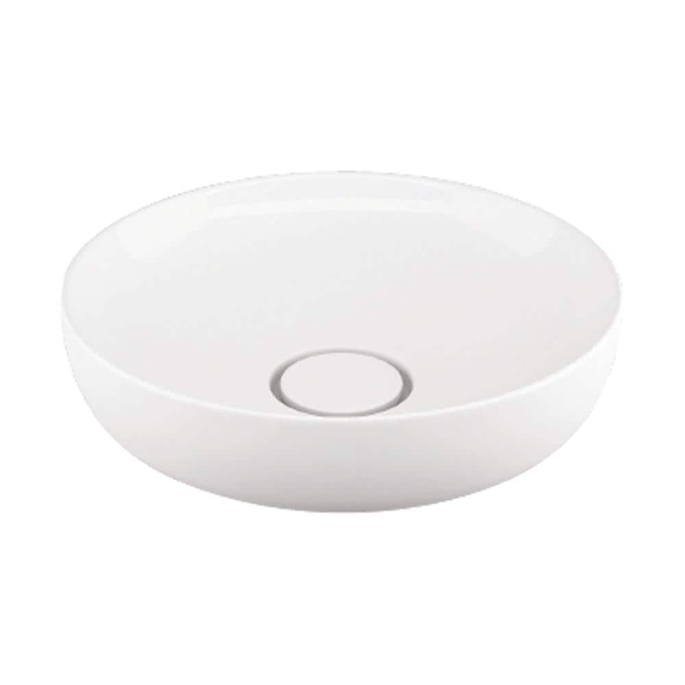 Abigail 16.5'' White Ceramic Round Above-Counter Vessel Sink