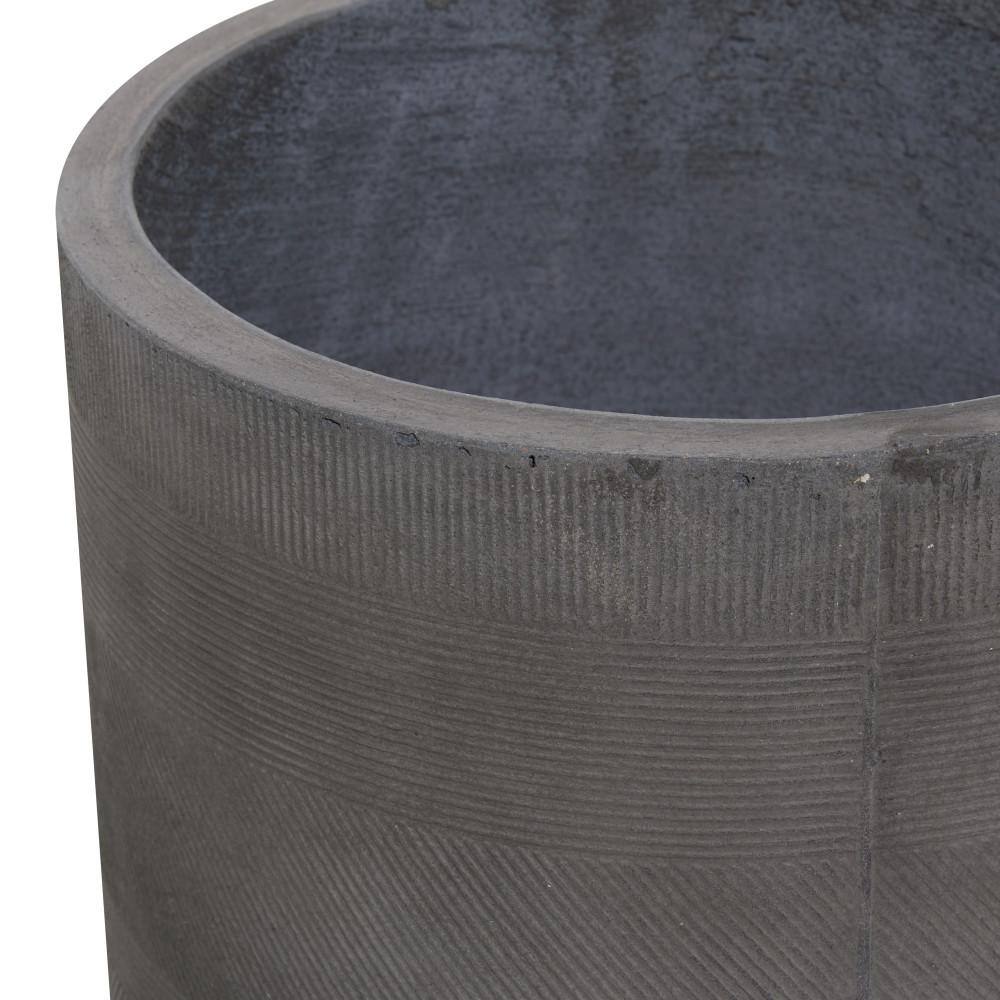 Gray Ceramic Indoor Outdoor Planter Set with Wood Legs
