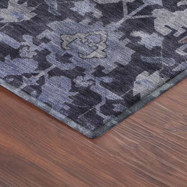 Mayfield Premium Machine Washable Abstract AMF2358 Navy 8 ft. x 10 ft. Area Rug
