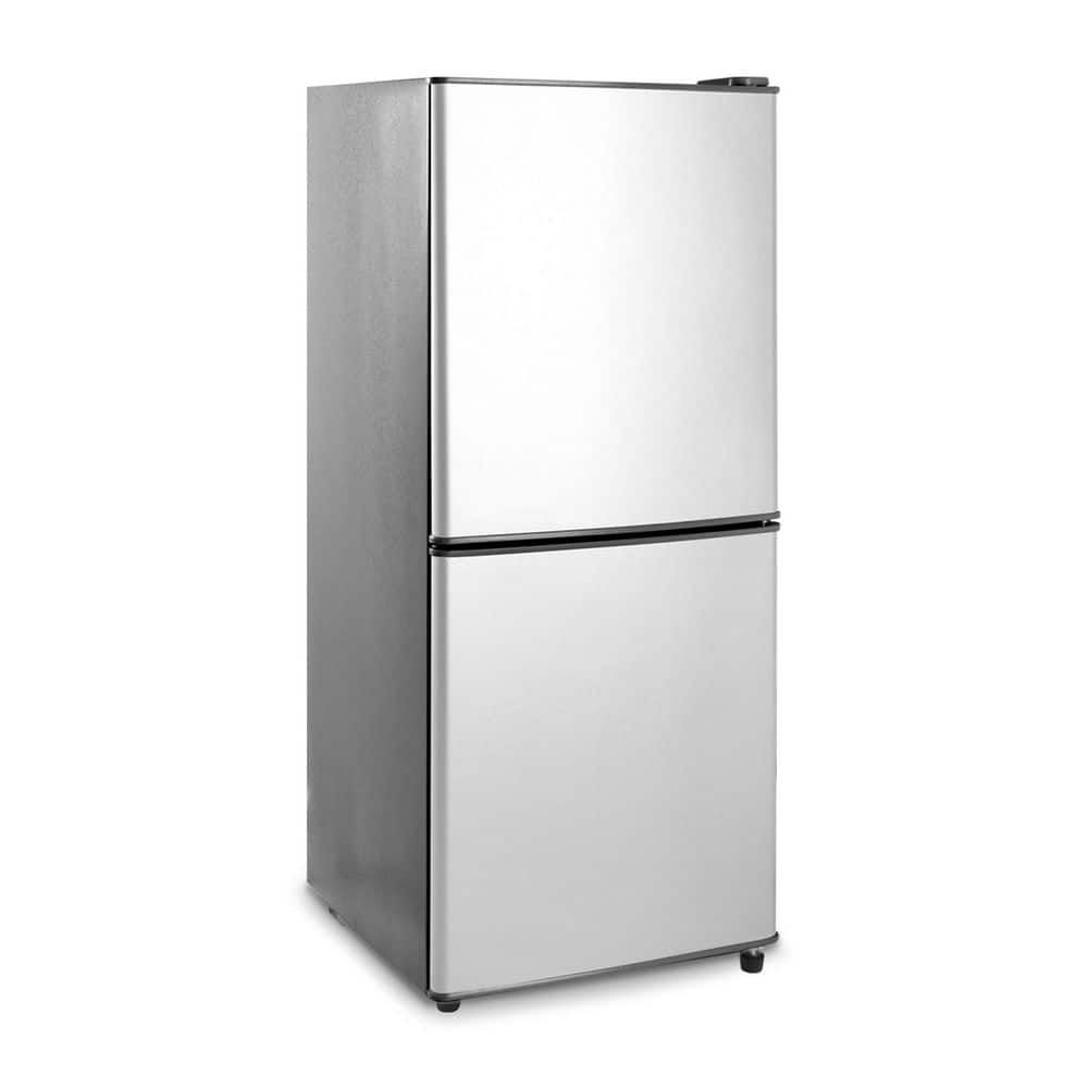 4.1 cu. ft. Compact Mini Refrigerator with 2.1 cu. ft. Bottom Door Freezer in Silver, 7-Level Temp Adjustable, Low Nosie