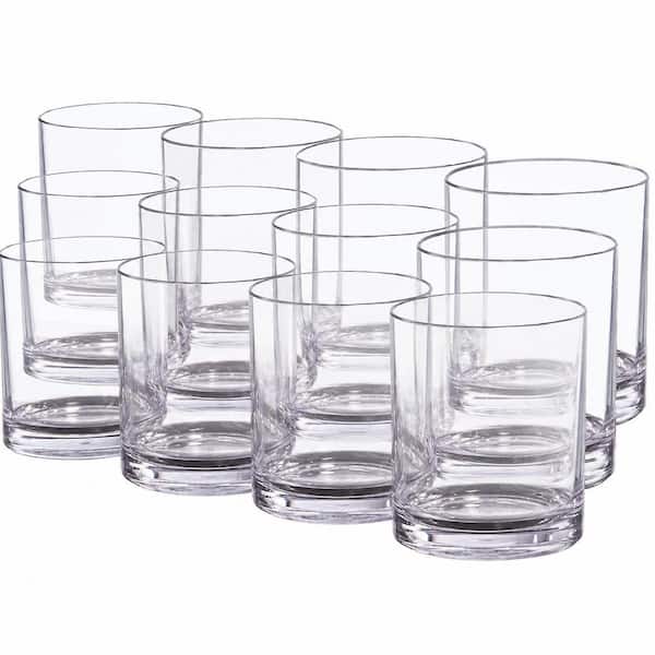 12-Piece 12 oz Clear Acrylic Drinking Glass Set with BPA-Free Tumblers