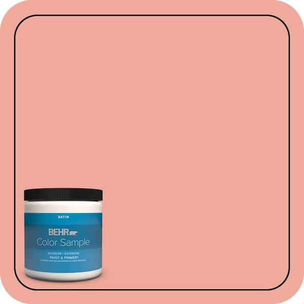 BEHR PREMIUM PLUS 8 oz. #200D-4 Powdered Petals Satin Enamel Interior/Exterior Paint & Primer Color Sample
