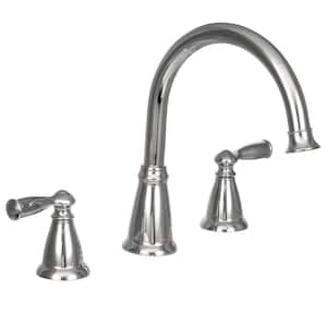 Banbury 2-Handle Deck-Mount High Arc Roman Tub Faucet in Chrome (Valve Included)