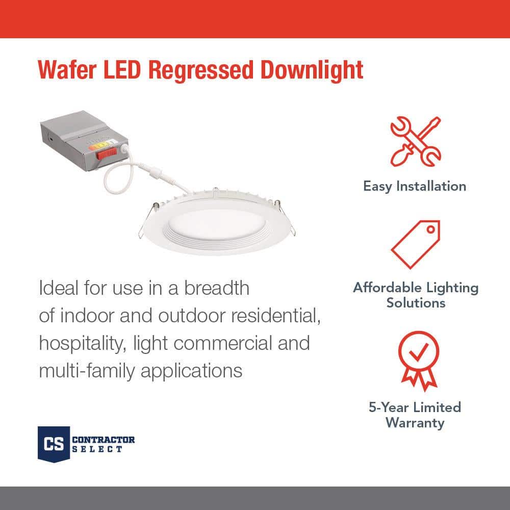 Wafer 5" White Aluminum LED Downlight for Indoor/Outdoor