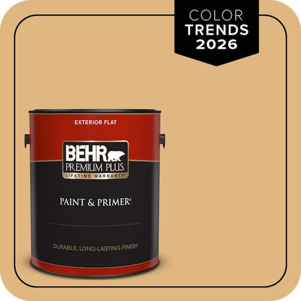 BEHR PREMIUM PLUS 1 gal. #M270-5 Beehive Flat Exterior Paint & Primer