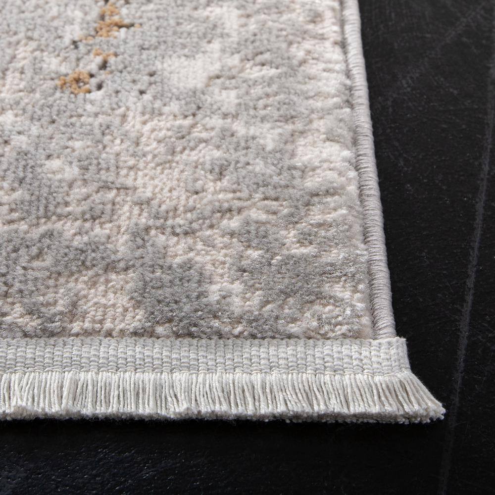 Handmade Gray Abstract Synthetic Area Rug 5'3" x 7'6"