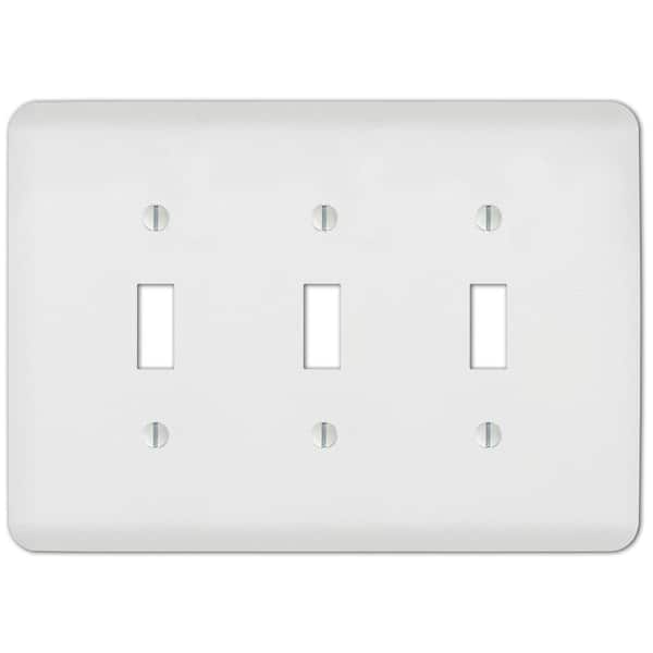 AMERELLE Perry 3 Gang Toggle Steel Wall Plate - White