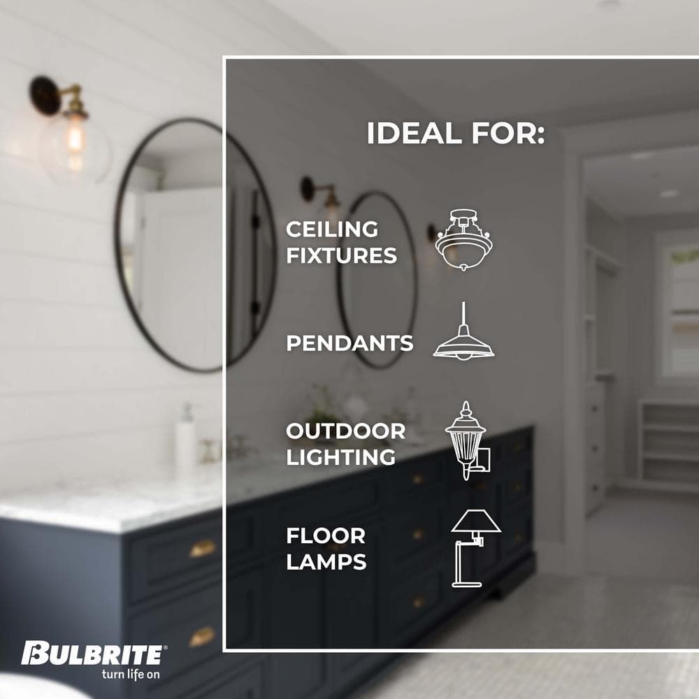 60 Watt Equivalent Clear Glass LED Filament Bulb, Dimmable
