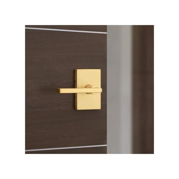 Halifax Satin Brass Rectangle Hall/Closet Door Lever