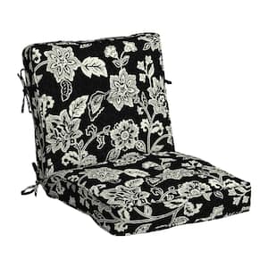 Plush PolyFill 21 in. x 20 in. Outdoor Dining Chair Cushion in Ashland Black Jacobean