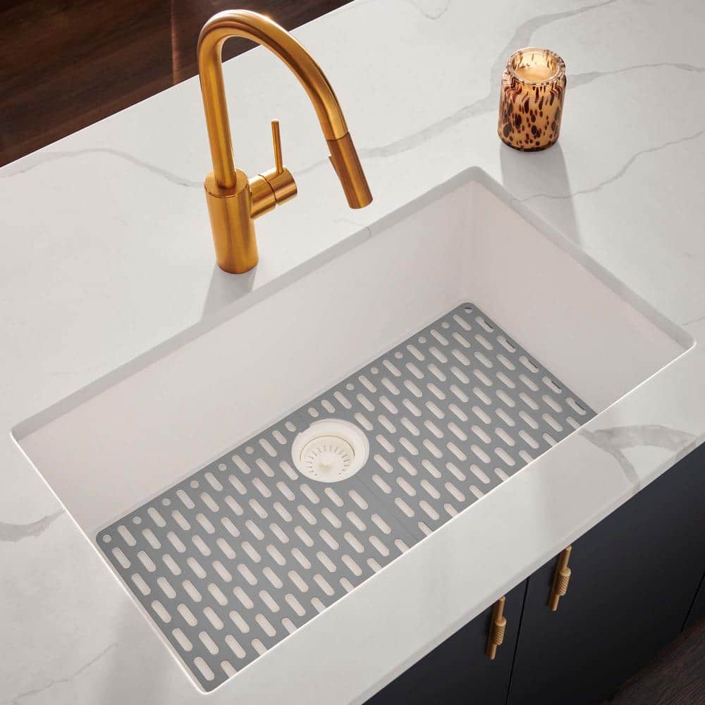 Arctic White Granite Composite Single Bowl Kitchen Sink