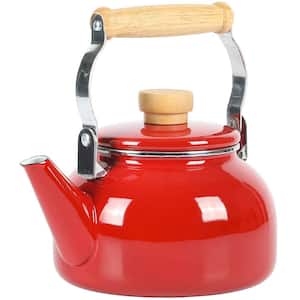 Quentin 1.5 Quart Tea Kettle With Fold Down Handle in Red