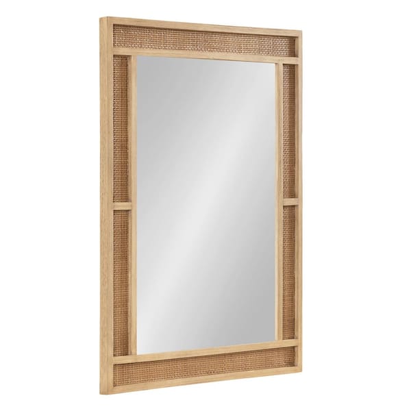 Kate and Laurel Corah 26 in. W. x 36 in. H Wood Natural Rectangle Transitional Framed Decorative Wall Mirror