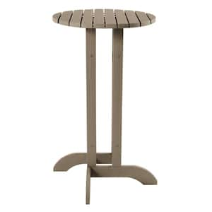 Woodland Brown 24 in. Recycled Plastic Round Bar Dining Table