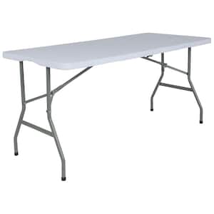 28.25 in. x 27.25 in. Granite White Plastic Waterproof Folding Table