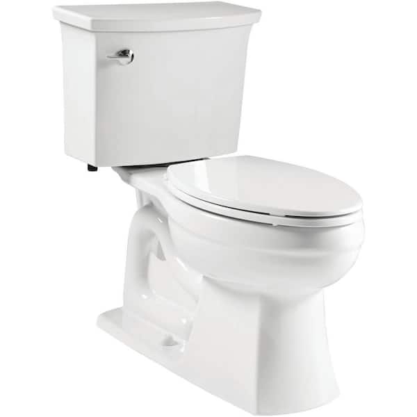 KOHLER Elmbrook 12 in. Rough In 2-Piece 1.28 GPF Single Flush Elongated Toilet in White Seat Not Included