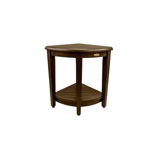 Oasis Teak Corner Shower Bench with Shelf