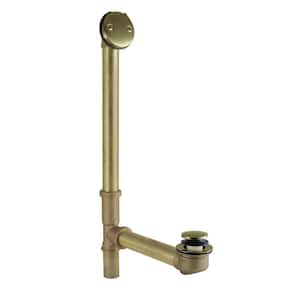 Made To Match 20-Gauge Toe Touch Clawfoot Tub Drain in Antique Brass with Overflow
