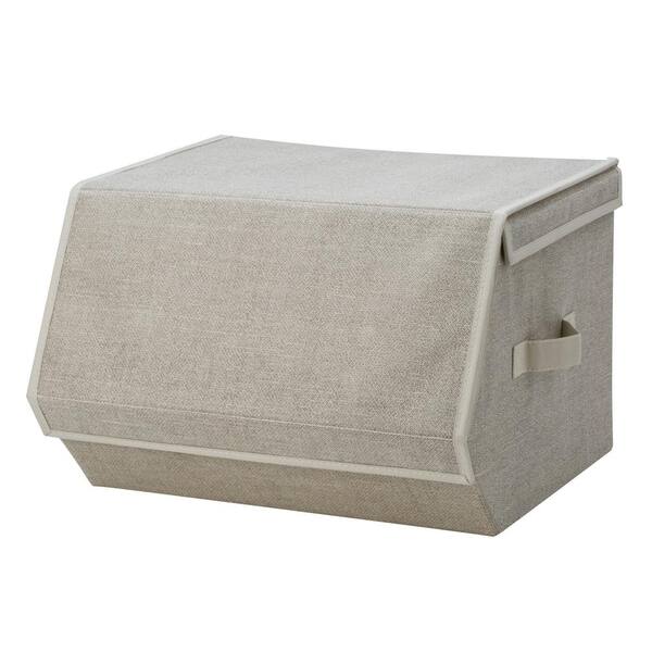 Simplify 19 in. x 15 in. x 10 in. Collapsible Small Faux Jute Storage Chest