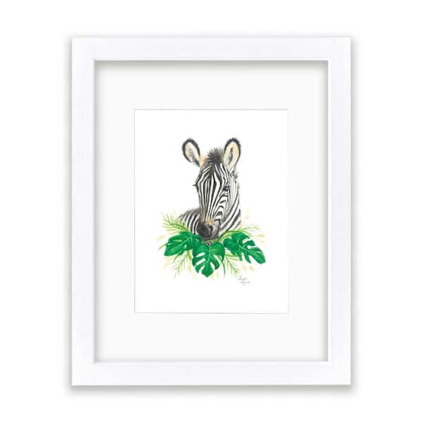 Unbranded Safari Littles "Zebra" by Alyssa Lewis Individual White Framed with Mat Animal Art Print 20 in. x 16 in.