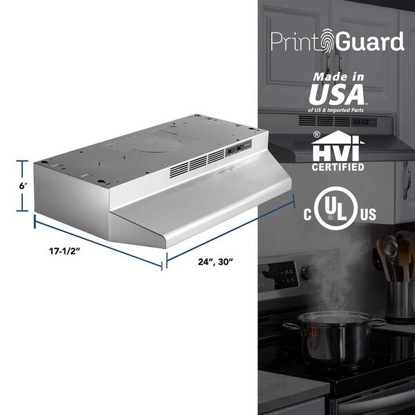 RL6200 Series 24 Inch Ductless Under Cabinet Range Hood in Stainless Steel Finish
