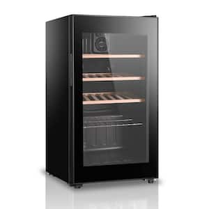 18 in. Single Zone Beverage and Wine Cooler in Black with Temp Control and Adjustable Feet