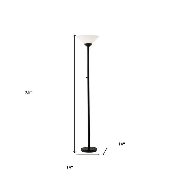 Torchiere Plus Chairside Floor Lamp In Black Metal