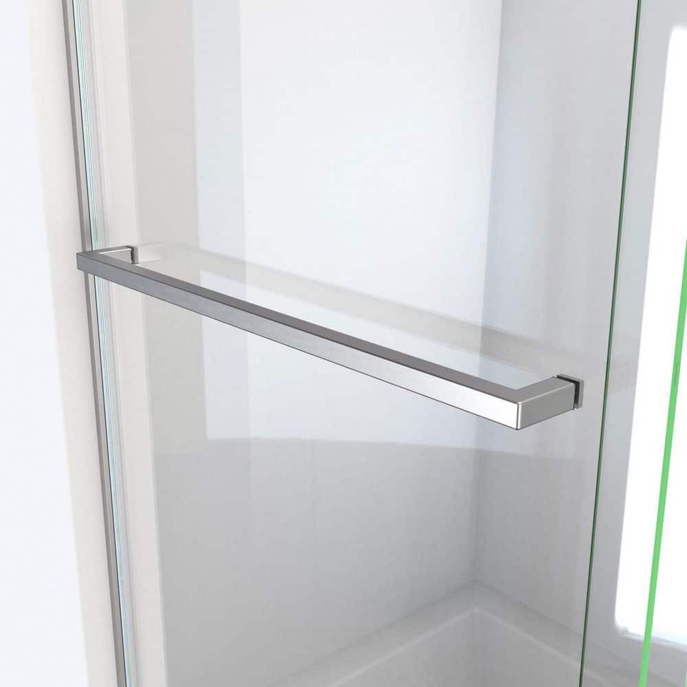 Essence 56-60" Frameless Brushed Nickel Tub Door with ClearMax™