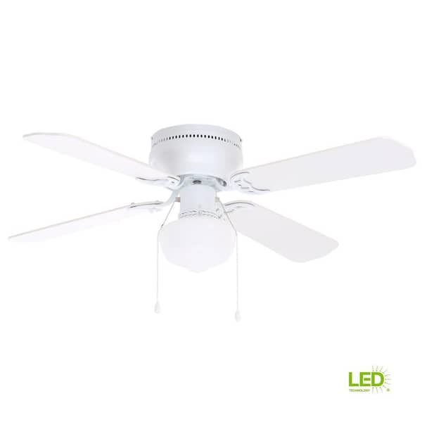 Led Indoor White Ceiling Fan With, 24 Inch Ceiling Fan Home Depot
