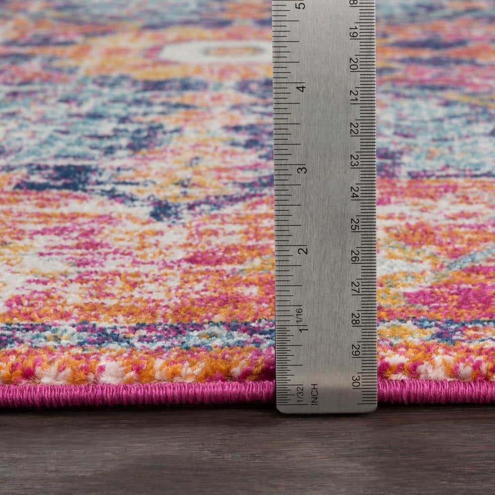 Odelia Multicolor Vintage Medallion Area Rug, 3'11" x 5'7"