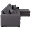 Harper & Bright 87 in. L-Shaped Sectional Sofa - Gray