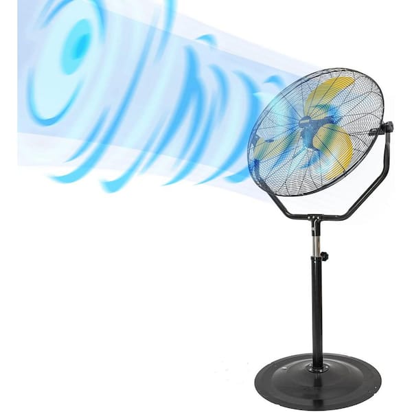 7600 CFM 30 in. High Velocity Tilted Pedestal Fan in yellow