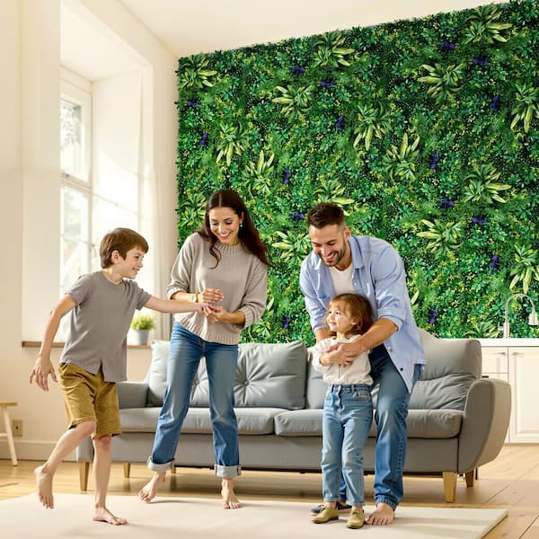 SVOPES Artificial Grass Wall Panels 12-Piece 20 x 20 in. 3D