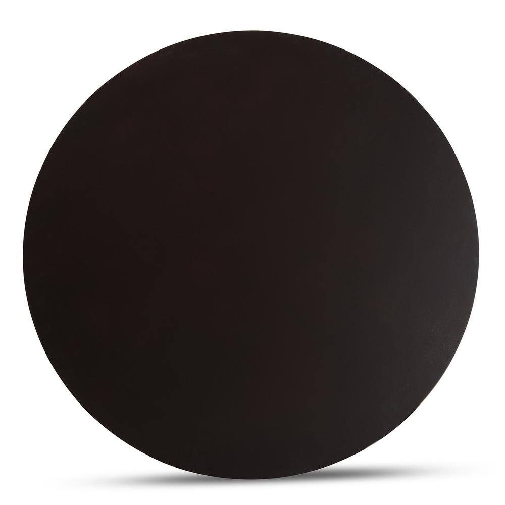 Kenji Espresso Brown Round Wood Dining Table with Sculptural Base