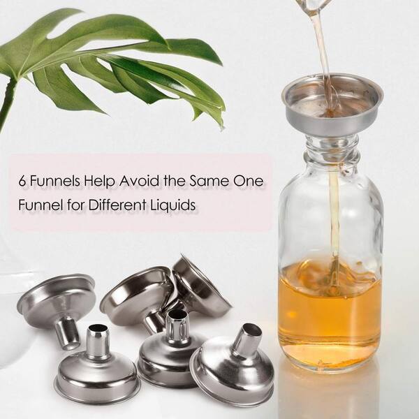 Angel Sar 2 oz Small Clear Glass Decorative Bottles with Lid and 6