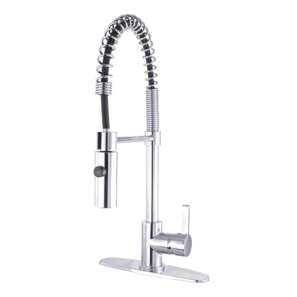 Kingston Brass Continental Single-Handle Pull-Down Sprayer Kitchen Faucet in Chrome