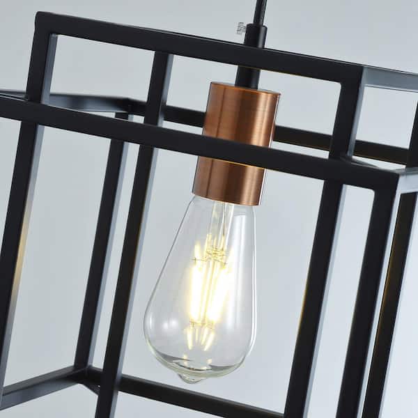 2 Pack Pendant Lights Kitchen Island, 7" Matte Black Pendant Light Fixtures Over Island With Globe Clear Glass Shade, Farmhouse Hanging Lights For