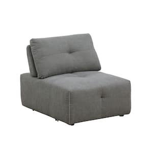 Maxine 32 in. L 1-Piece Linen Modular Sectional Sofa in. Gray