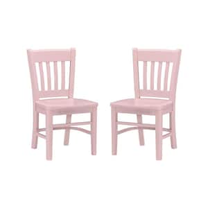 Callie Pink Wood Back and Seat Kids Chair (Set of 2)