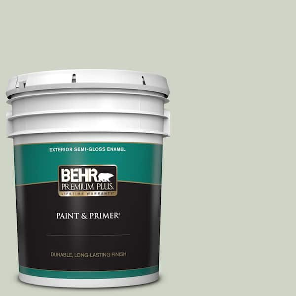 BEHR PREMIUM PLUS 5 gal. #N390-2 Flora Semi-Gloss Enamel Exterior Paint & Primer