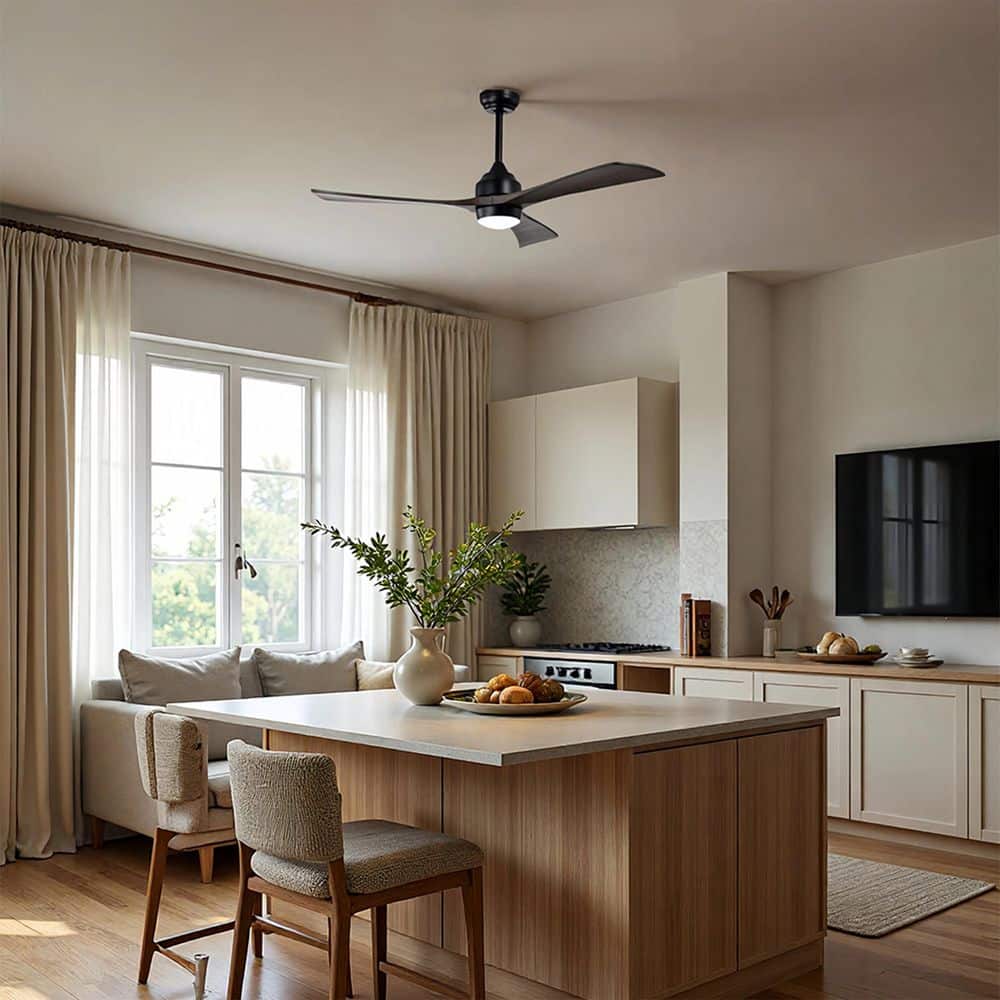 52 in. Integrated LED Indoor Downrod Mount Dark Walnut Standard Ceiling Fan with Light, Remote 6-Speed Reversible price history on PriceWatchPro
