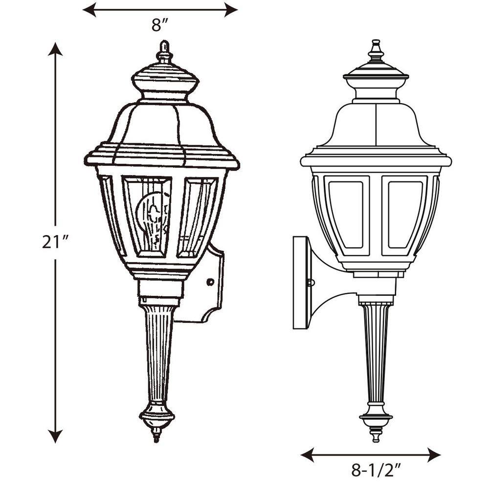 Black Outdoor Wall Lantern with Clear Beveled Panels