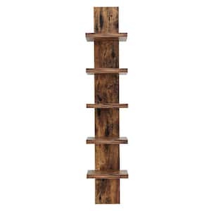 30 in. H Pine MDF 5-Tier Decorative Wall Shelf