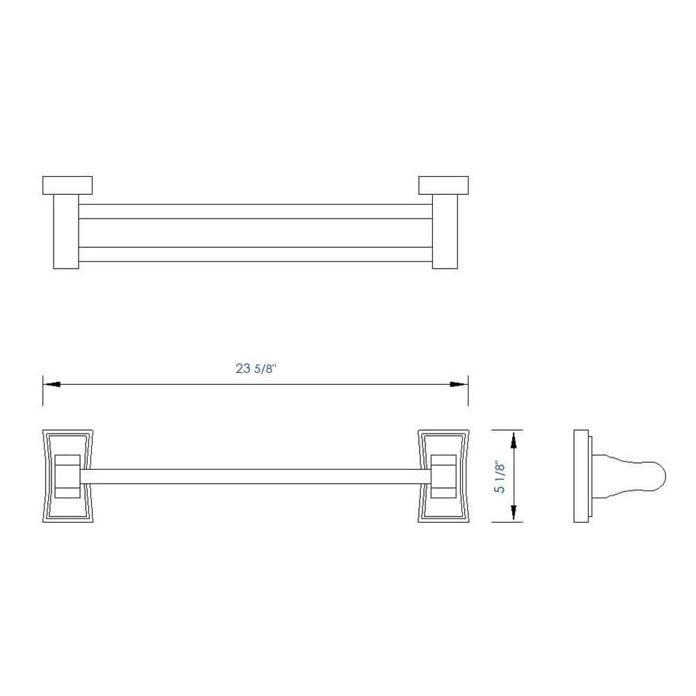Natural Wood 24'' Wall Mounted Double Towel Bar