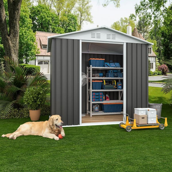 6 ft. W x 4 ft. D Outdoor Metal Storage Shed, Tool House with