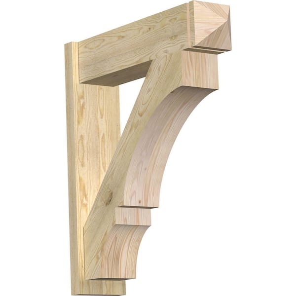 Ekena Millwork 8 in. x 36 in. x 32 in. Douglas Fir Balboa Arts and Crafts Rough Sawn Outlooker