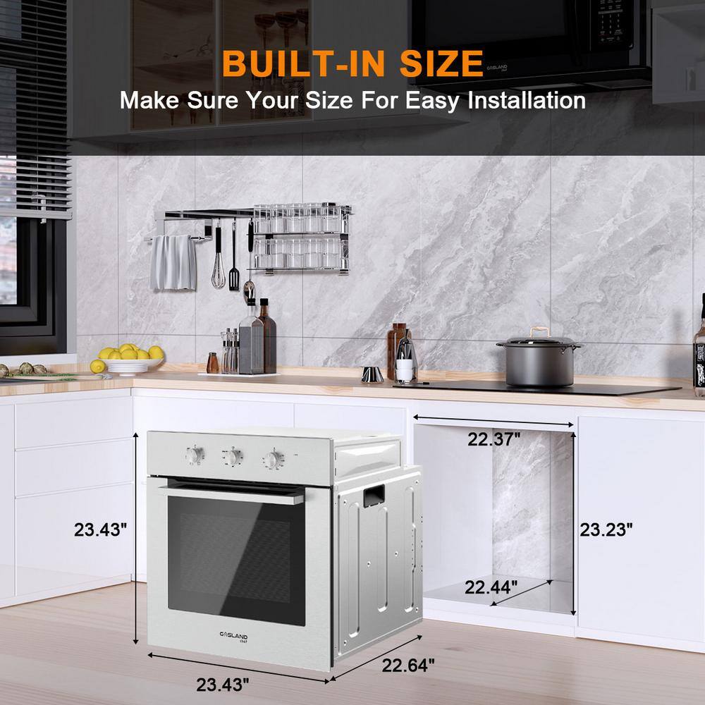 24" Stainless Steel Electric Single Wall Oven with 6 Cooking Functions