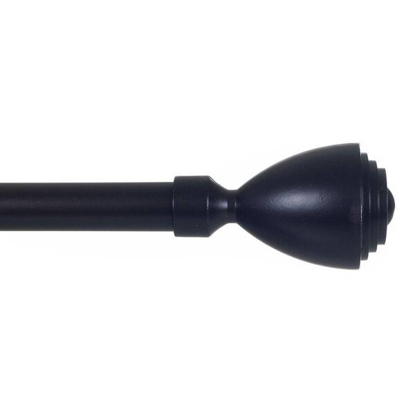 Lavish Home 48 in. - 86 in. Telescoping 3/4 in. Single Curtain Rod in Rubbed Bronze with Urn Finial