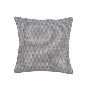 Modern Gray Diamond Geometric Cozy Polyester Fill 20 in. x 20 in. Throw Pillow
